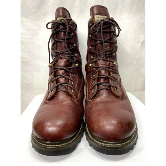 LL Bean Gore-Tex Leather Work Boots Oil Resistant 10" Boot Brown Size 12 - Picture 1 of 16